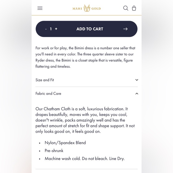 MAHI GOLD Bimini Dress in Chatham Cloth: Ruth's Hydrangea in Chatham Size M EUC - Picture 11 of 16